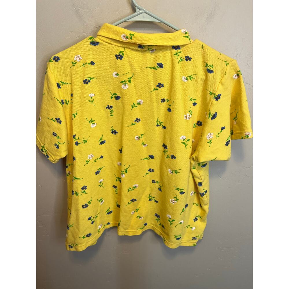 Pendleton Collared Button Up Yellow Floral Short … - image 8